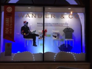 A window display created by Retailworks Inc. for a retailer in Milwaukee