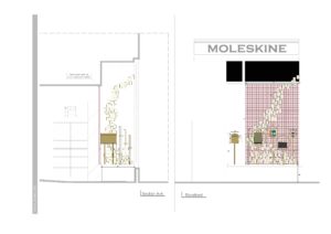 moleskine window display rendering