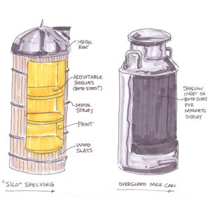 cheese counter and dairy heritage center fixture