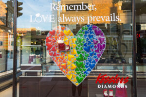 heart window display