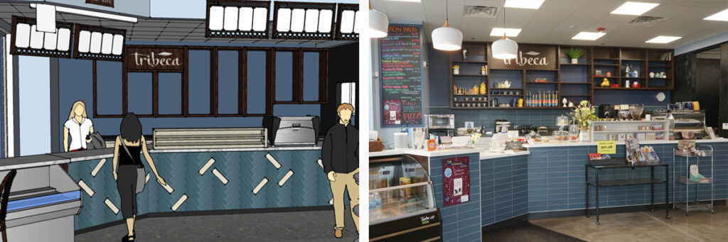 tribeca gallery café & books interior design