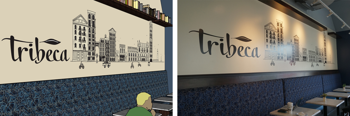 tribeca gallery café & books interior design
