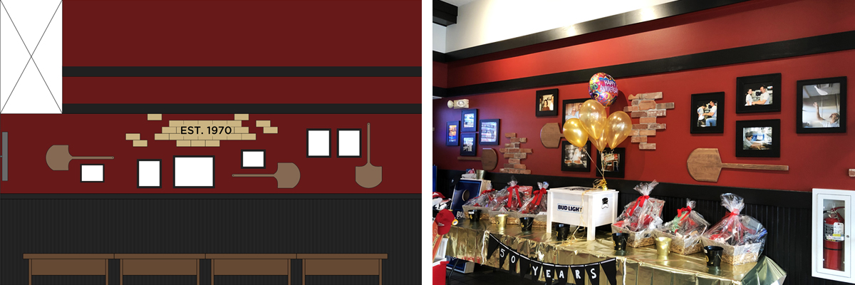 ted's pizza history wall