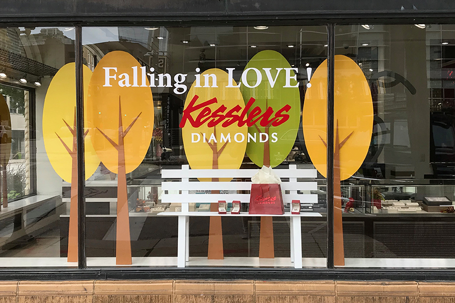 kesslers fall bench window display