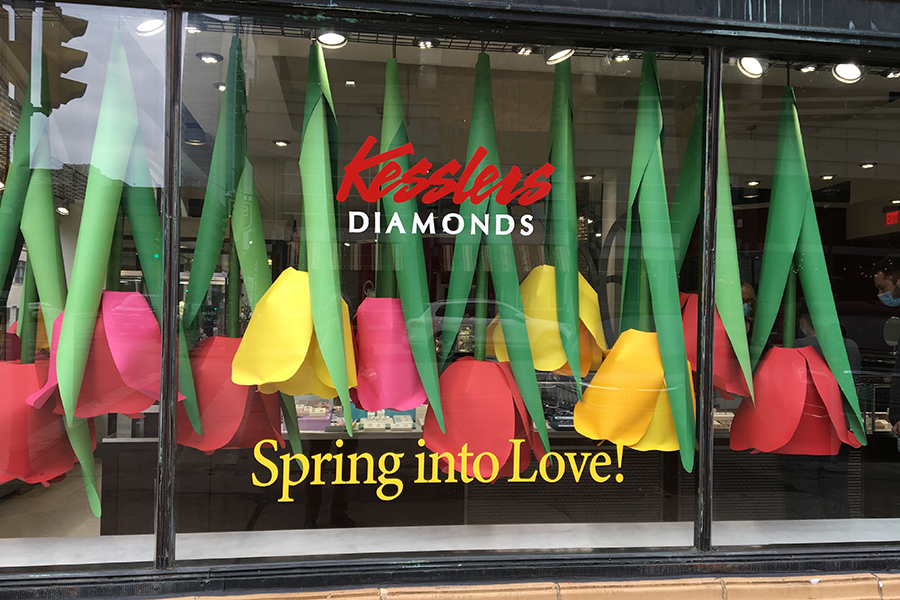 kesslers spring tulip window display