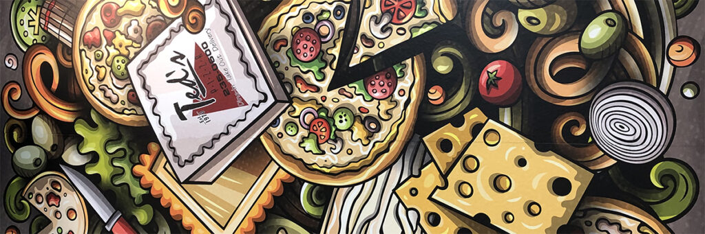 ted's pizza wall covering