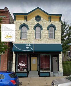 niche book bar exterior after