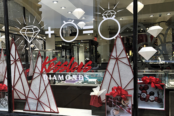 Instore magazine window displays