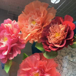 paper flower window display prop