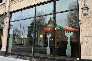 fruit veggie window display for food for health