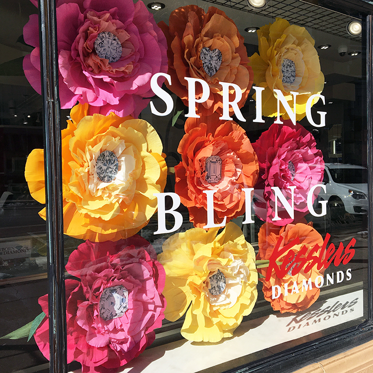 spring flower window display