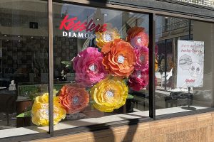 spring floral window display