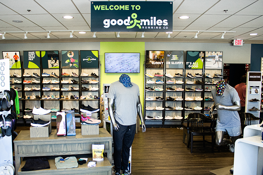 goodmiles running company shoe store interior design