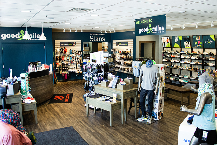 goodmiles running company shoe store interior design