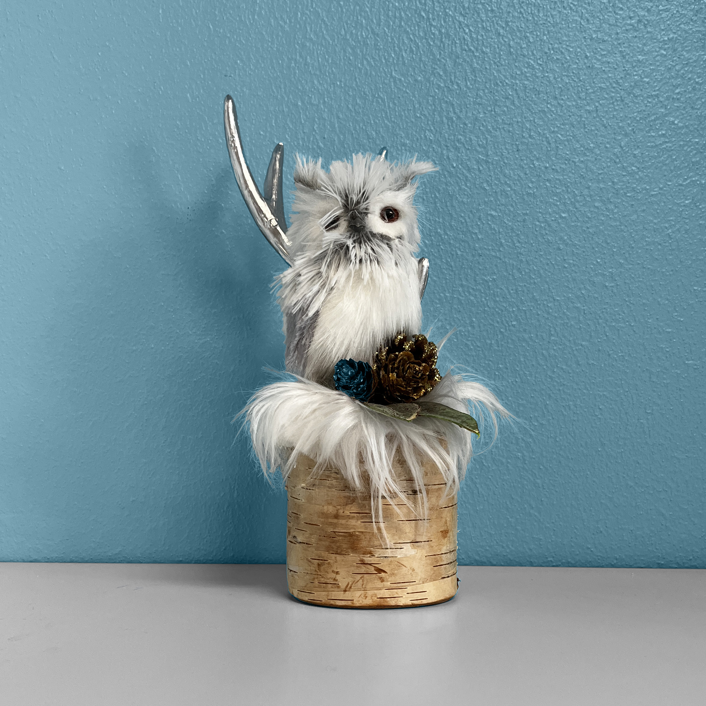 Snowy Owl on Birch