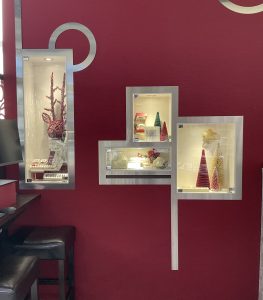Kessler shadow boxes with holiday decor